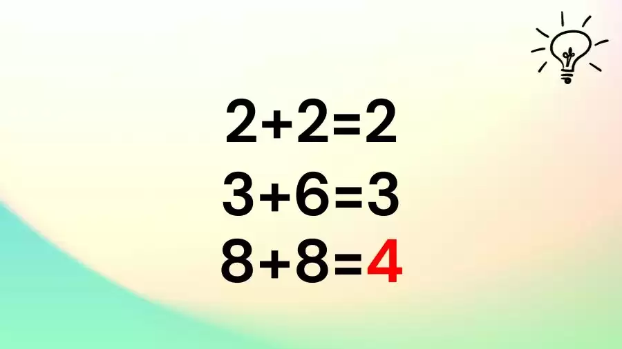 Können Sie dieses Logik-Mathe-Rätsel lösen?  Wenn 2+2=2, 3+6=3, was ist dann 8+8=?