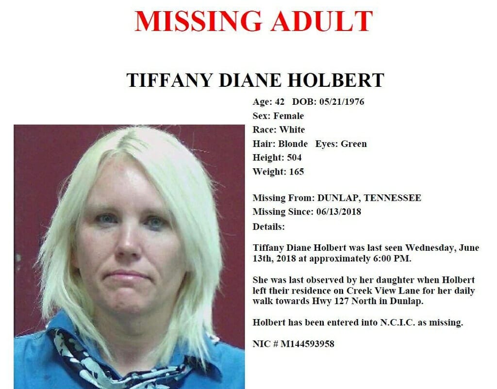 Tiffany Holbert a disparu